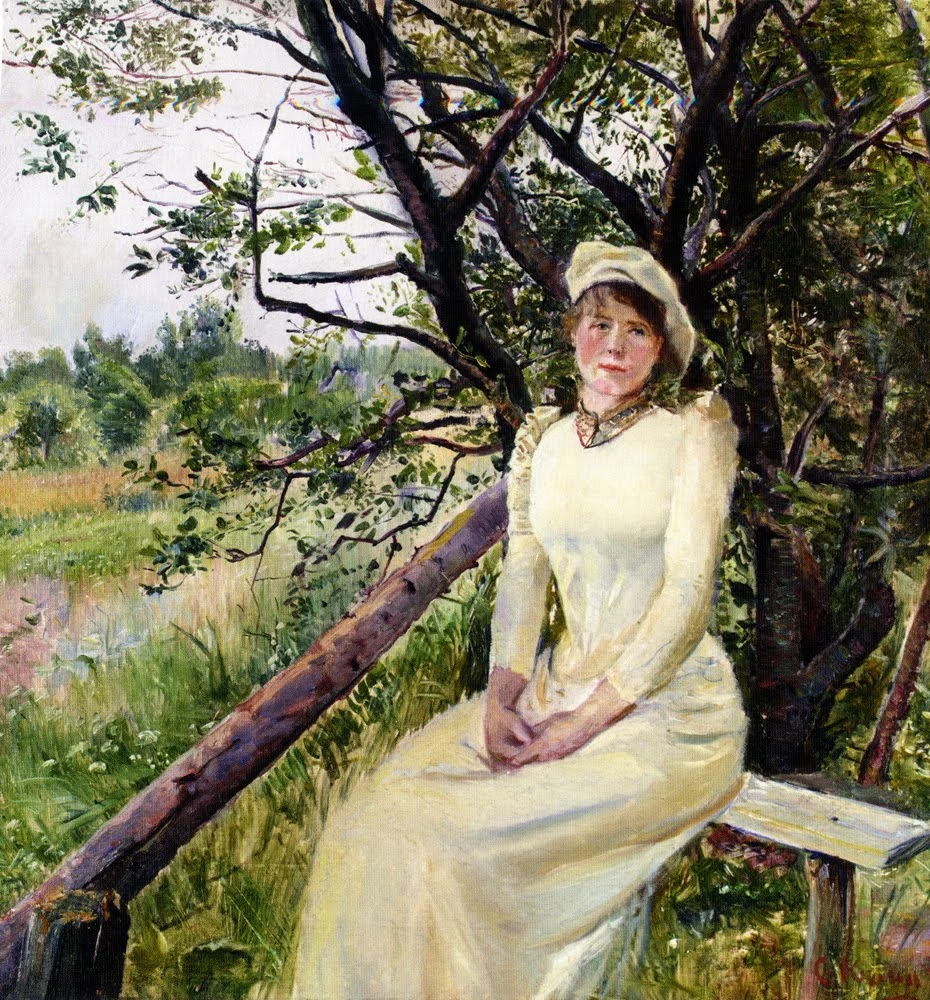 Giovane donna su una panchina